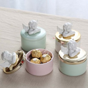 创意爱神丘比特陶瓷喜糖，盒子结婚伴手礼，北欧个性生日糖果礼盒