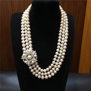 天然淡水珍珠多层短款毛衣链 欧美气质百搭珍珠项链送妈妈