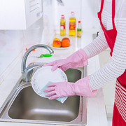 日本进口耐用橡胶清洁家务手套洗碗洗衣服乳胶防水手套2双装