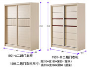 白色二三四五门衣柜白丝木色衣柜浅色衣柜二趟门衣柜推拉门衣柜