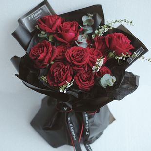 七夕情人节杭州鲜花速递同城花店送女友高端定制11朵红玫瑰花束