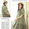 韩国女装2024森女日系素色宽松亚麻短袖，夏女连衣裙甜美套头