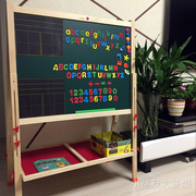 号大实木儿童写字板小孩家用支架式黑板立式升降双面磁性画板画架