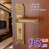 新中式室内门锁卧室房门锁黄古铜家用门把手仿古磁吸静音实木门锁