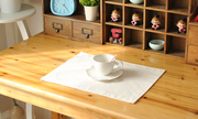 棉麻布艺 素色欧式餐桌垫西餐垫隔热垫碗垫盘垫杯垫 白色