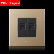 TCL罗格朗开关插座A8烁金电话电脑语音通话面板网络网线网话插座
