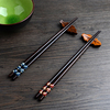 樱花图案筷子时尚创意立体木筷，便携环保餐具家用尖头情侣筷子