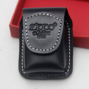 美国之宝ZIPPO打火机皮套套包牛皮黑色棕色钢夹正版