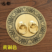 中式仿古橱柜纯铜拉手明清古典家具书柜衣柜门把手，铜配件圆形拉环
