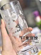 韩国星巴克杯子2016圣诞节樱花玻璃杯马克杯带盖双层