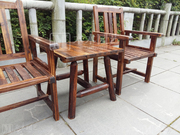 实木碳化防腐桌椅户外庭院阳台，休闲椅休闲桌凳酒吧茶几组合三件套