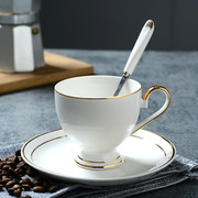 典雅描金骨瓷咖啡杯欧式下午茶具陶瓷，英式茶具红茶杯奶茶杯情侣杯