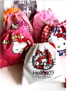 日本外贸帆布袋可爱棉布袋HELLO KITTY收纳袋束口袋定制logo