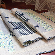 韩式蝴蝶结蓝色绗缝地垫门垫，客厅垫瑜伽垫门前垫脚踏垫浴室门口垫