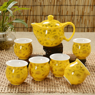 家用景德镇茶具套装陶瓷茶壶茶杯整套青花瓷双层茶台茶海