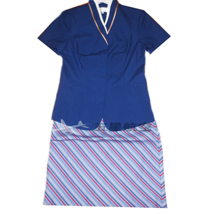 南航空乘空姐乘务长工作服制服夏装短裙包裙短袖假两件