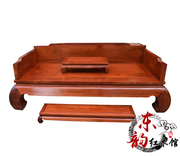 缅甸花梨木罗汉床 实木家具床套装组合 仿古红木三件套沙发床