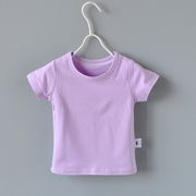 素净短袖上衣基础款0-4岁女童，宝宝糖果色纯色，半袖短袖t恤打底衫