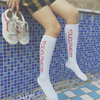 韩国INS欧美潮袜原宿风字母条纹运动高筒滑板袜 男女情侣长袜子潮