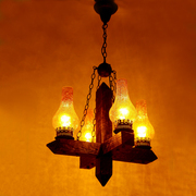 中式复古地中海仿古实木，铁艺吊灯美式乡村酒吧，灯茶楼灯餐厅灯具