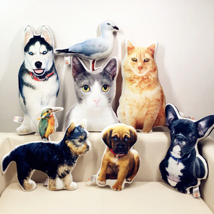 异形宠物抱枕定制来图订做猫狗毛绒玩具卡通，动物玩偶抱枕生日礼物