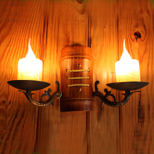 欧式仿古铁艺壁灯美式乡村风格大理石壁灯卧室灯过道灯酒吧灯