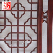东阳木雕中式装修实木门窗屏风玄关隔断仿古花格荷花鱼雕花背