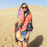 秋冬超大围巾披肩，两用女西藏沙漠防晒丝巾长款棉麻沙滩巾