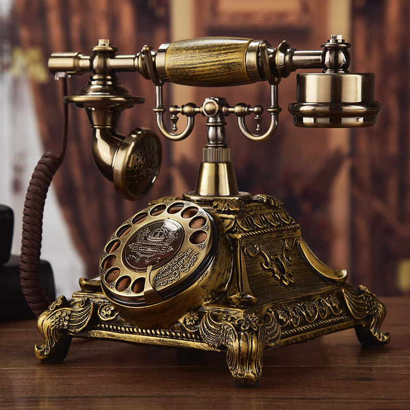 欧式复古电话机座机，家用仿古电话机时尚，创意老式转盘电话无线插卡