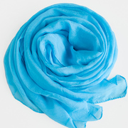 女秋冬季浅蓝色丝巾舞蹈，韩版纯色保暖纱巾长款雪纺围巾披肩两用