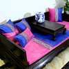 东南亚风格民族风玫红蓝色飘窗垫坐垫罗汉床五件套中式椅垫套子
