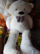 1米8白色熊毛绒玩具公仔泰迪熊领结熊嘉欣熊 熊大白熊