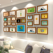 实木照片墙创意装饰画客厅沙发相片墙组合餐厅挂墙现代简约相框墙