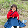 女童汉服两件套宝宝上衣长裙套装小孩子国学礼服中国风幼儿童唐装