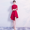红色结婚敬酒服新娘2022夏季韩式时尚短款订婚礼服裙女连衣裙