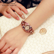 玛丽莎韩版个性彩钻时尚水晶，手链女士式手表潮流百搭石英时装表