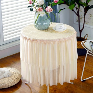 蕾丝小圆桌布布艺欧式餐桌布，圆形台布茶几布长方形，盖巾布简约(布简约)定制