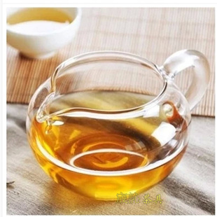 耐热玻璃苹果茶海公道杯分，茶器圆润透明玻璃茶具搭配花茶壶