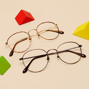 超轻复古眼镜框架 男女圆框潮款眼镜架配近视眼镜防蓝光辐射平光