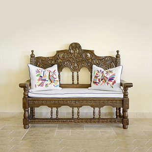 东南亚风格泰式实木沙发印度家具CH261摩洛哥风格实木三人沙发