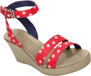 Crocs女鞋凉鞋夏季高跟坡跟帆布面甜美轻质680773
