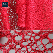 经典伦巴红镂空蕾丝肌理网纱网布优于水溶蕾丝纯棉服装设计师布料