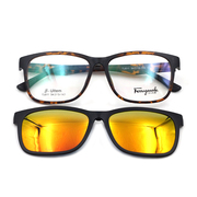 超轻钨钛近视眼镜框 磁铁套镜眼镜架 带偏光夹片近视太阳镜 TJ011