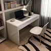 简约现代白色烤漆书桌电脑桌，办公桌家用写字台式学习书桌80100cm