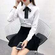 短袖白衬衫长袖女韩版修身衬衣小清新女装上衣打底衬衫工作服