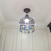 水晶吊灯波西米亚复古铁艺创意灯卧室美式灯漫咖啡餐厅圆形吊灯具