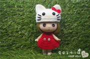 韩国冬己迷糊娃娃9CM 11CM可穿衣服 hello Kitty套装 手工娃衣