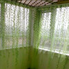 田园风格窗纱成品绿色，客厅卧室阳台，落地窗柳叶纱帘