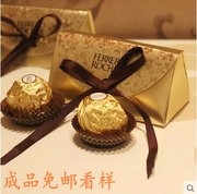 费列罗巧克力盒装2粒6粒创意，糖盒礼盒费列罗定制(罗定制)婚庆喜糖盒