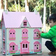 dollhouse芭比娃娃屋玩具房子模型，木制diy家具，别墅过家家生日礼物